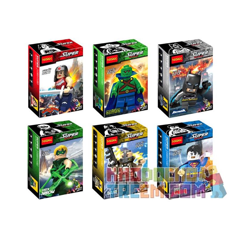 JISI 0211 0212 0213 0214 0215 0216 non Lego SIÊU ANH HÙNG MINIFIGURE 6 bộ đồ chơi xếp lắp ráp ghép mô hình Super Heroes Siêu Nhân Anh Hùng