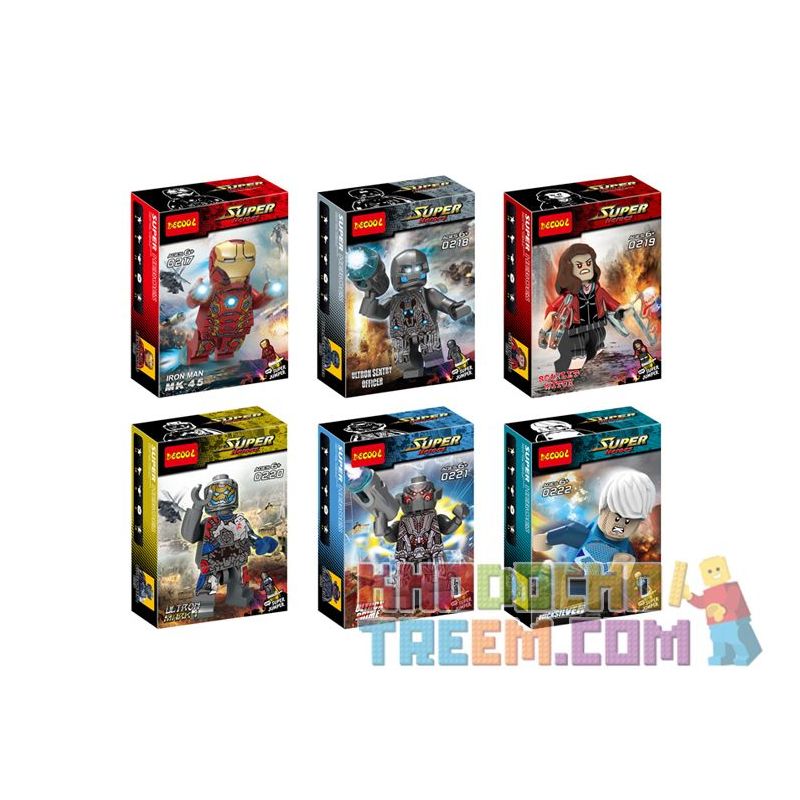 JISI 0217 0218 0219 0220 0221 0222 non Lego NHÂN VẬT NHỎ CỦA AVENGERS 2 ULTRON AGE 6 bộ đồ chơi xếp lắp ráp ghép mô hình Super Heroes Siêu Nhân Anh Hùng