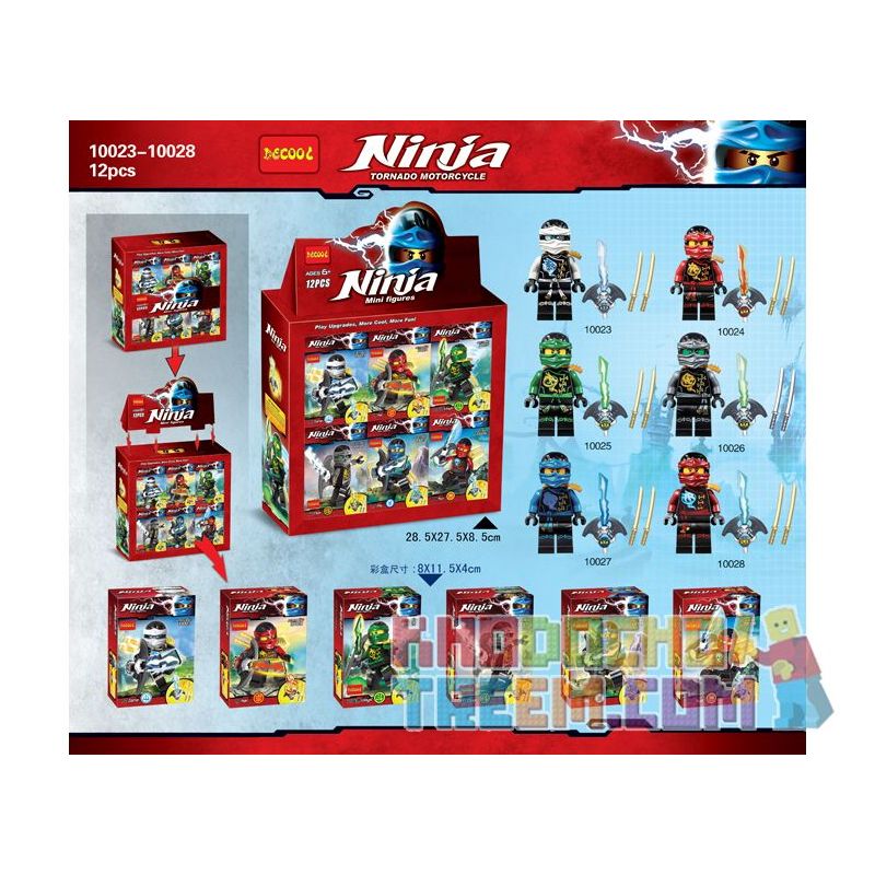 JISI 10023 10024 10025 10026 10027 10028 non Lego PHANTOM NINJA MINIFIGURE 6 bộ đồ chơi xếp lắp ráp ghép mô hình The Lego Ninjago Movie Ninja Lốc Xoáy