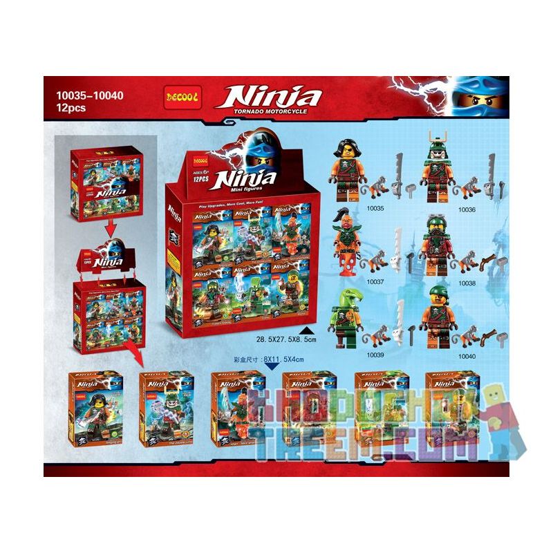 JISI 10035 10036 10037 10038 10039 10040 non Lego PIRATE NINJA 10. bộ đồ chơi xếp lắp ráp ghép mô hình The Lego Ninjago Movie Ninja Lốc Xoáy