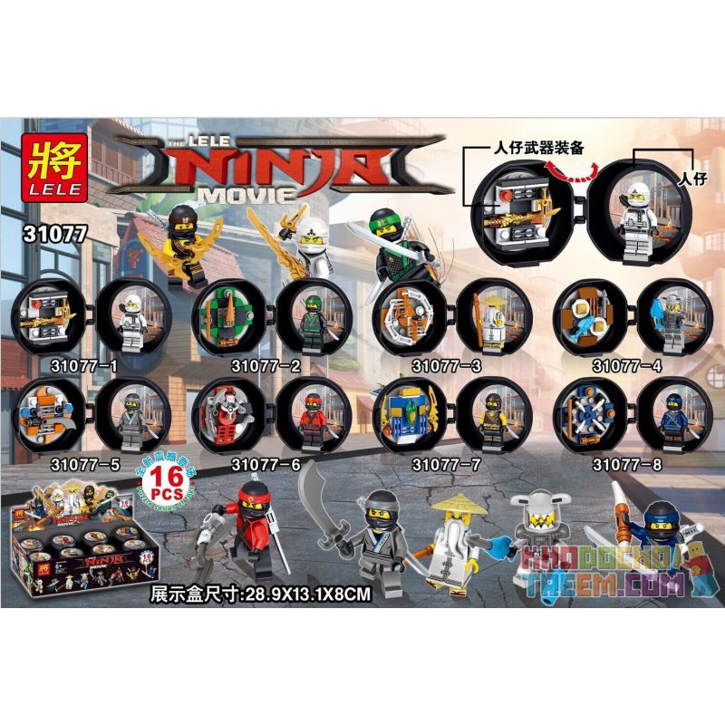 LELE 31077 non Lego 8 NHÂN VẬT THU NHỎ CỦA PHANTOM NINJA WEAPON bộ đồ chơi xếp lắp ráp ghép mô hình The Lego Ninjago Movie Ninja Lốc Xoáy