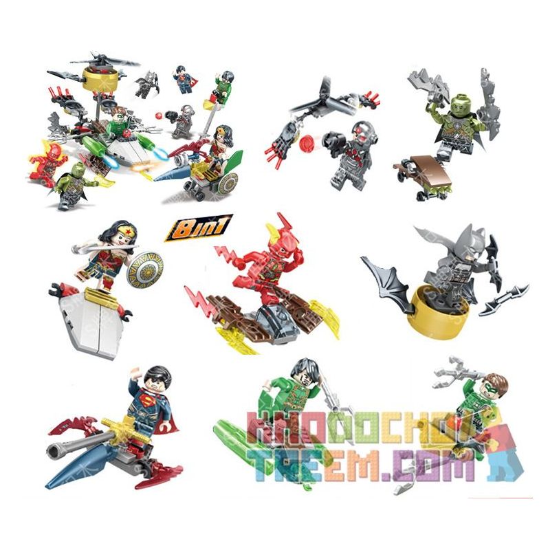 SHENG YUAN SY SY657 non Lego 8 MÁY BAY SIÊU ANH HÙNG MINIFIGURE bộ đồ chơi xếp lắp ráp ghép mô hình Super Heroes HEROES ASSEMBLE Siêu Nhân Anh Hùng