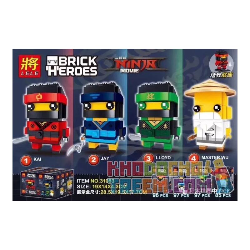 LELE 31083-2 non Lego NHÀ TÙ bộ đồ chơi xếp lắp ráp ghép mô hình Brickheadz BRICKHEADZ JAY Nhân Vật Đầu To 97 khối