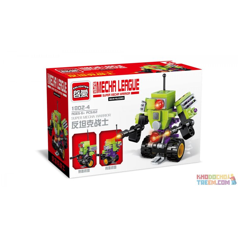 Enlighten 1802 Qman 1802 non  FOUR IN ONE VANGUARD bộ đồ chơi xếp lắp ráp ghép mô hình Transformers SUPER MECHA LEAGUE Robot Đại Chiến Người Máy Biến Hình 253 khối