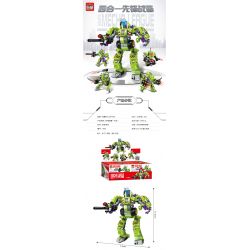 Enlighten 1802 Qman 1802 non  FOUR IN ONE VANGUARD bộ đồ chơi xếp lắp ráp ghép mô hình Transformers SUPER MECHA LEAGUE Robot Đại Chiến Người Máy Biến Hình 253 khối