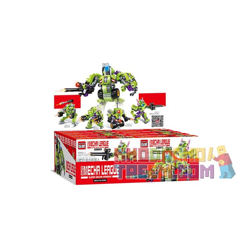Enlighten 1802 Qman 1802 non  FOUR IN ONE VANGUARD bộ đồ chơi xếp lắp ráp ghép mô hình Transformers SUPER MECHA LEAGUE Robot Đại Chiến Người Máy Biến Hình 253 khối