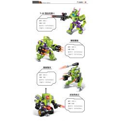 Enlighten 1802 Qman 1802 non  FOUR IN ONE VANGUARD bộ đồ chơi xếp lắp ráp ghép mô hình Transformers SUPER MECHA LEAGUE Robot Đại Chiến Người Máy Biến Hình 253 khối