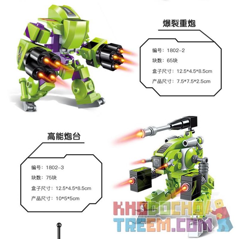 Enlighten 1802 Qman 1802 non  FOUR IN ONE VANGUARD bộ đồ chơi xếp lắp ráp ghép mô hình Transformers SUPER MECHA LEAGUE Robot Đại Chiến Người Máy Biến Hình 253 khối