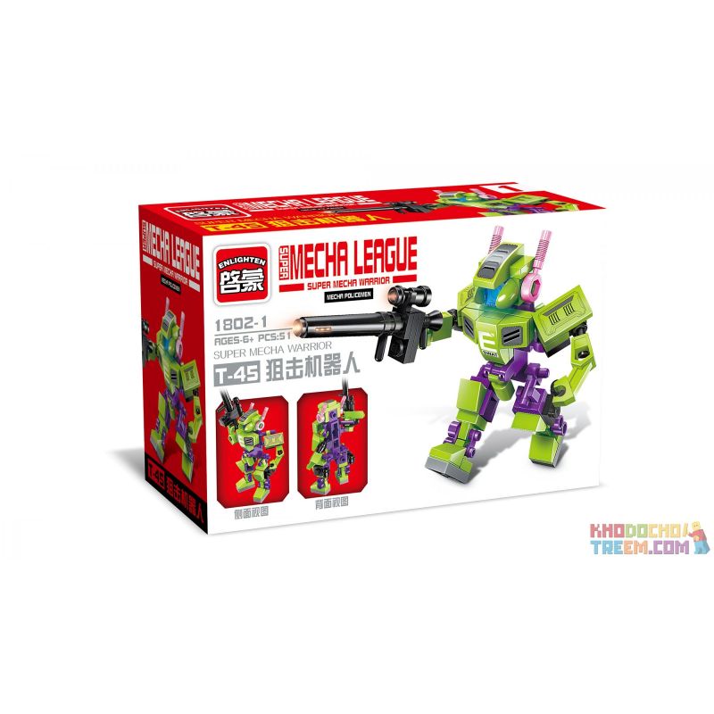Enlighten 1802 Qman 1802 non  FOUR IN ONE VANGUARD bộ đồ chơi xếp lắp ráp ghép mô hình Transformers SUPER MECHA LEAGUE Robot Đại Chiến Người Máy Biến Hình 253 khối