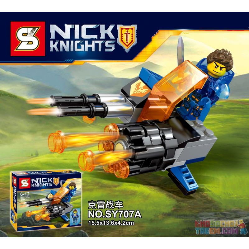 SHENG YUAN SY SY707A 707A non Lego CRAY XE NGỰA bộ đồ chơi xếp lắp ráp ghép mô hình Nexo Knights NICK KNIGHTS CLAY Hiệp Sỹ Nexo 69 khối