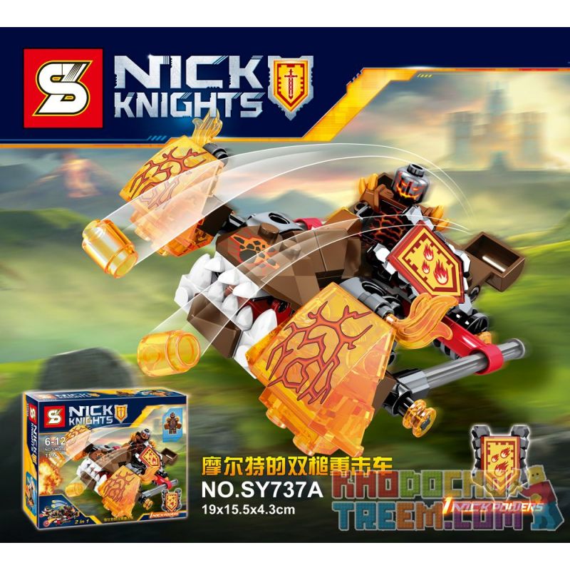 SHENG YUAN SY SY737A 737A non Lego BÚA ĐÔI TẤN CÔNG NẶNG NỀ CỦA MORT bộ đồ chơi xếp lắp ráp ghép mô hình Nexo Knights NICK KNIGHTS MOLTO'S LAVA SMASHER Hiệp Sỹ Nexo 119 khối