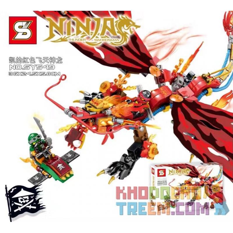 SHENG YUAN SY SY549 non Lego RỒNG BAY ĐỎ CỦA KAI bộ đồ chơi xếp lắp ráp ghép mô hình The Lego Ninjago Movie RED DRAGON Ninja Lốc Xoáy 299 khối