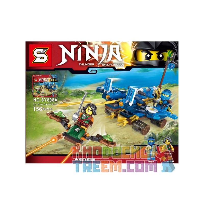 SHENG YUAN SY SY808A 808A non Lego XE TẤN CÔNG VÀ PHÒNG THỦ CỦA JIE bộ đồ chơi xếp lắp ráp ghép mô hình The Lego Ninjago Movie JAY VS CYREN Ninja Lốc Xoáy 156 khối