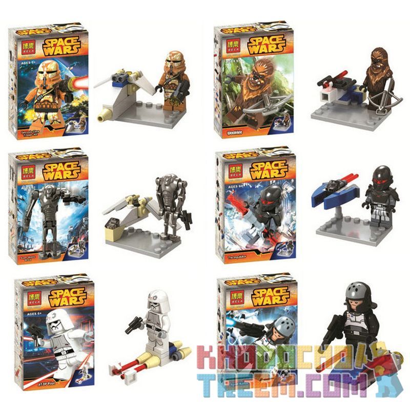 Bela Lari 10384 10385 10386 10387 10388 10389 Xếp hình kiểu Lego STAR WARS Star Wars The Force Awakens Minifigures 6 Star Wars Force Awakens 6 Nhân Vật Nhỏ gồm 6 hộp nhỏ