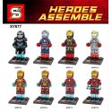 SHENG YUAN SY SY677 non Lego IRON MAN MINIFIGURE PATRIOT WAR MACHINE MK46MK1 8 bộ đồ chơi xếp lắp ráp ghép mô hình Super Heroes HEROES ASSEMBLE Siêu Nhân Anh Hùng