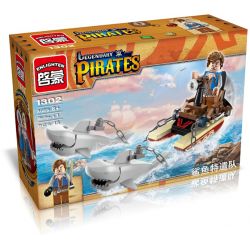 Enlighten 1302 Qman 1302 non  CÁ MẬP ĐẶC NHIỆM bộ đồ chơi xếp lắp ráp ghép mô hình Pirates Of The Caribbean LEGENDARY PIRATES Cướp Biển Vùng Caribe 45 khối
