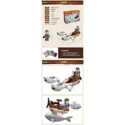 Enlighten 1302 Qman 1302 Xếp hình kiểu Lego PIRATES OF THE CARIBBEAN Legendary Pirates Legendary Pirate Shark Contingent Cá Mập đặc Nhiệm 45 khối