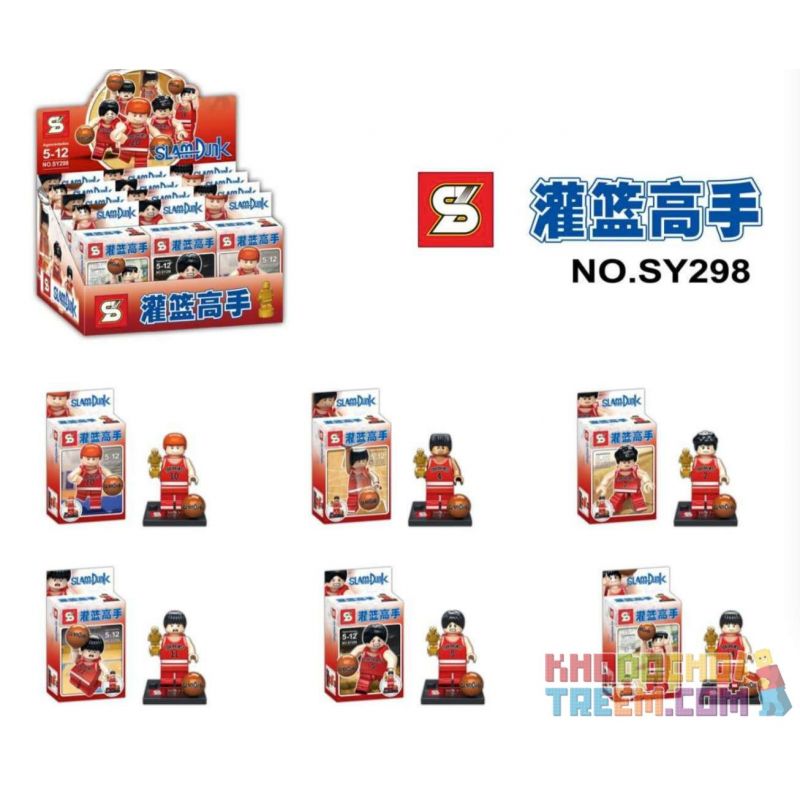 SHENG YUAN SY SY298 non Lego 6 NHÂN VẬT NHỎ bộ đồ chơi xếp lắp ráp ghép mô hình Slam Dunk Bóng Rổ 42 khối