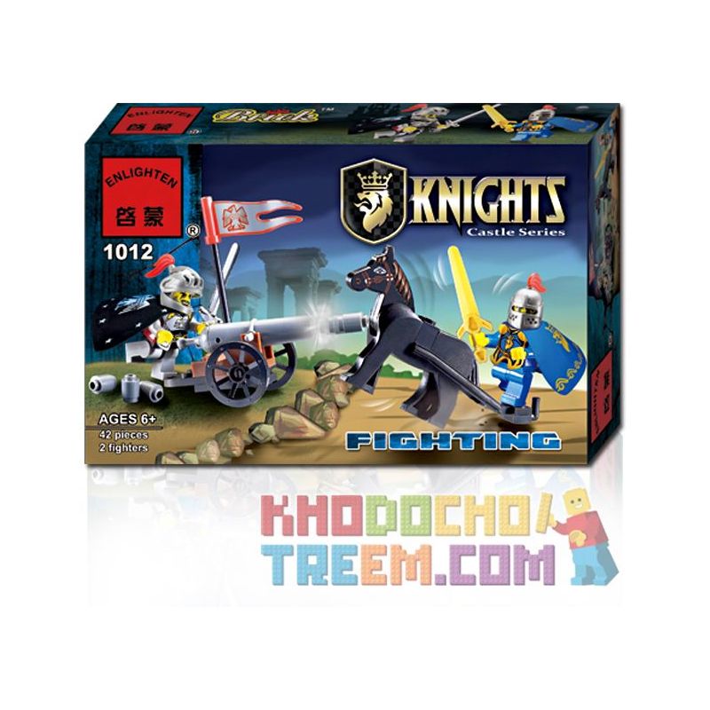 Enlighten 1012 Qman 1012 non  TRANH GIÀNH PHÁO bộ đồ chơi xếp lắp ráp ghép mô hình Medieval Castle CASTLE KNIGHTS FIGHTING Chiến Tranh Trung Cổ 42 khối