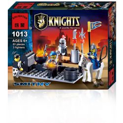 Enlighten 1013 Qman 1013 Xếp hình kiểu Lego Castle Knights Smithy Castle Blacksmith Shop Lò Rèn 81 khối