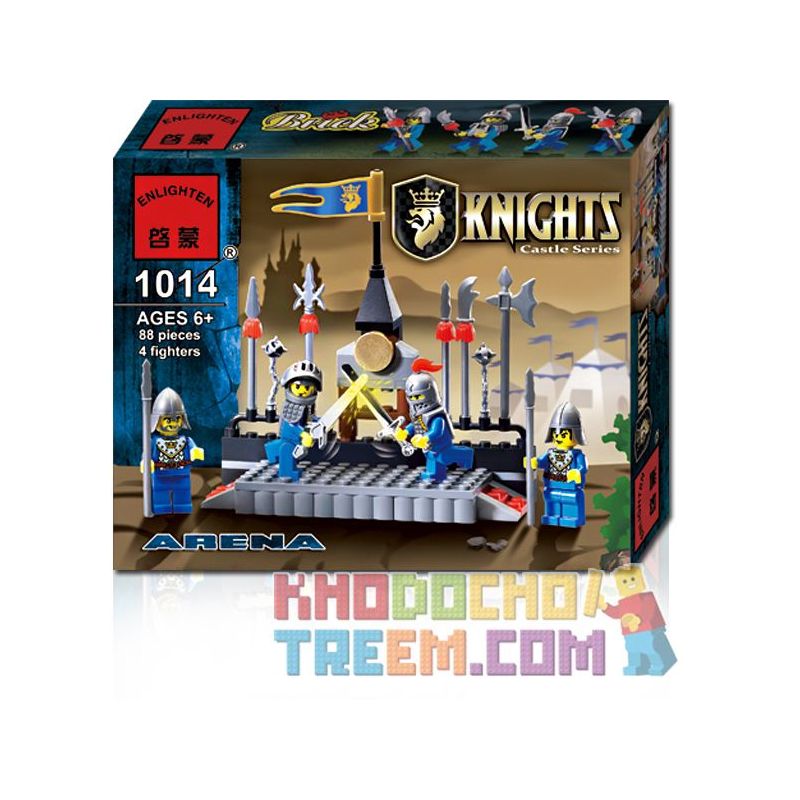 Enlighten 1014 Qman 1014 non  LĨNH VỰC VÕ THUẬT bộ đồ chơi xếp lắp ráp ghép mô hình Medieval Castle CASTLE KNIGHTS ARENA Chiến Tranh Trung Cổ 88 khối