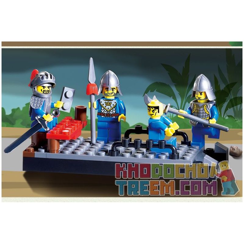 Enlighten 1014 Qman 1014 non  LĨNH VỰC VÕ THUẬT bộ đồ chơi xếp lắp ráp ghép mô hình Medieval Castle CASTLE KNIGHTS ARENA Chiến Tranh Trung Cổ 88 khối