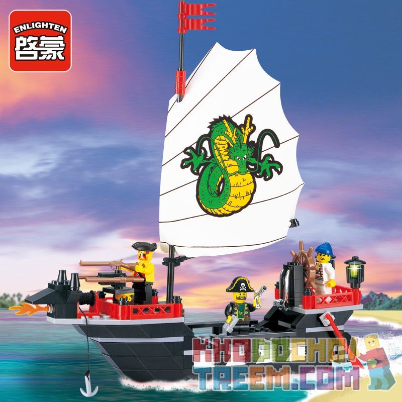 Enlighten 301 Qman 301 non  TÀU CƯỚP BIỂN BARBARA bộ đồ chơi xếp lắp ráp ghép mô hình Pirates Of The Caribbean CORSAIR BARBARA Cướp Biển Vùng Caribe 211 khối