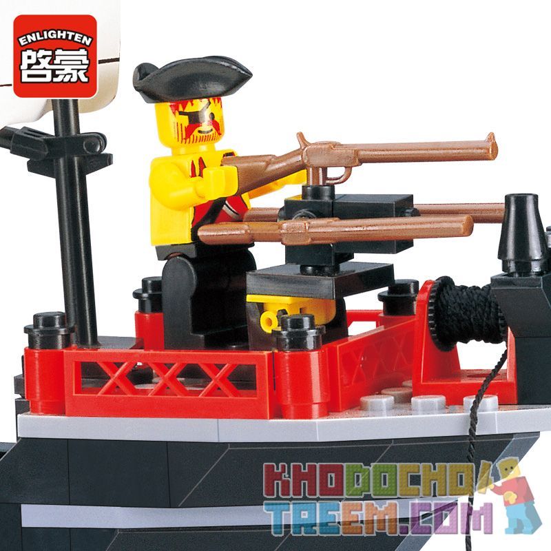 Enlighten 301 Qman 301 non  TÀU CƯỚP BIỂN BARBARA bộ đồ chơi xếp lắp ráp ghép mô hình Pirates Of The Caribbean CORSAIR BARBARA Cướp Biển Vùng Caribe 211 khối