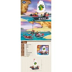 Enlighten 301 Qman 301 Xếp hình kiểu Lego PIRATES OF THE CARIBBEAN Corsair BARBARA Barbara Pirate Ship Tàu Cướp Biển Barbara 211 khối
