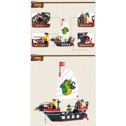 Enlighten 301 Qman 301 non  TÀU CƯỚP BIỂN BARBARA bộ đồ chơi xếp lắp ráp ghép mô hình Pirates Of The Caribbean CORSAIR BARBARA Cướp Biển Vùng Caribe 211 khối