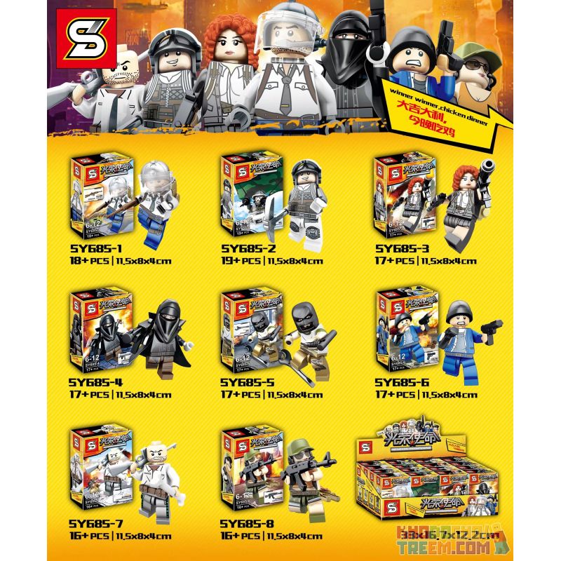 SHENG YUAN SY SY685 non Lego NHIỆM VỤ VINH QUANG 8 MINIFIGURES bộ đồ chơi xếp lắp ráp ghép mô hình Battle Royale Cuôc Chiến Sinh Tử 137 khối