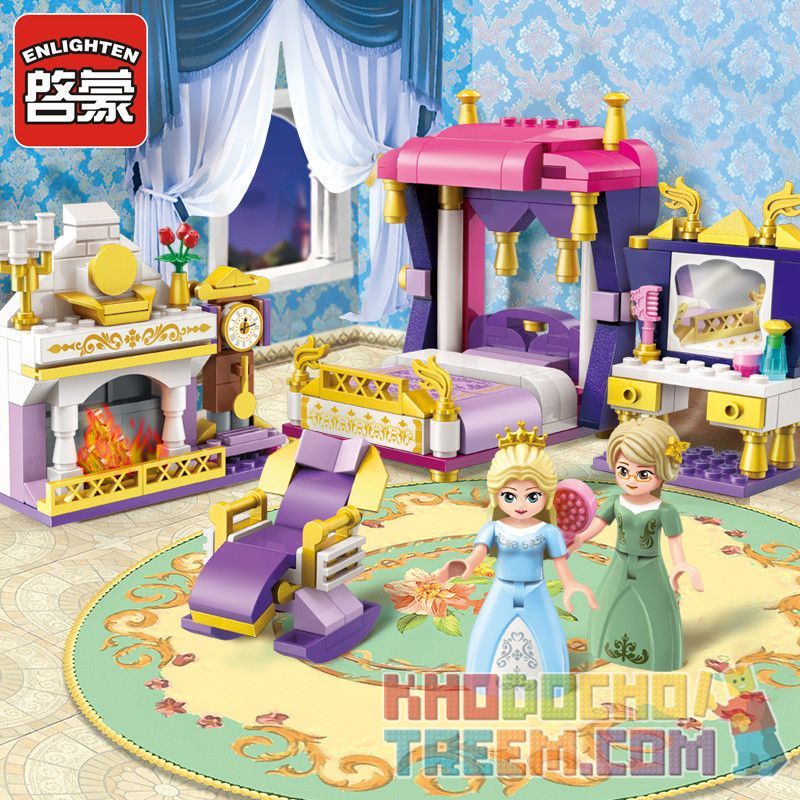 Enlighten 2601 Qman 2601 non  CÂU CHUYỆN TRƯỚC KHI ĐI NGỦ CỦA LEAH bộ đồ chơi xếp lắp ráp ghép mô hình Prinecess Leah PRINECESS LEAH LEAH'S BEDCHAMBER Công Chúa Leah 269 khối
