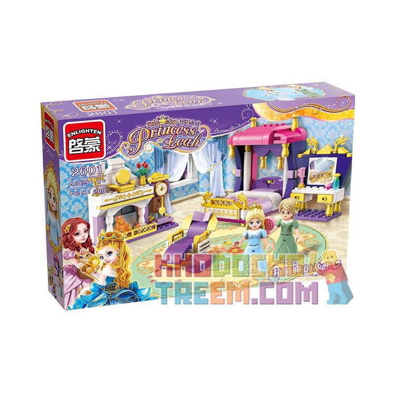 Enlighten 2601 Qman 2601 non  CÂU CHUYỆN TRƯỚC KHI ĐI NGỦ CỦA LEAH bộ đồ chơi xếp lắp ráp ghép mô hình Prinecess Leah PRINECESS LEAH LEAH'S BEDCHAMBER Công Chúa Leah 269 khối