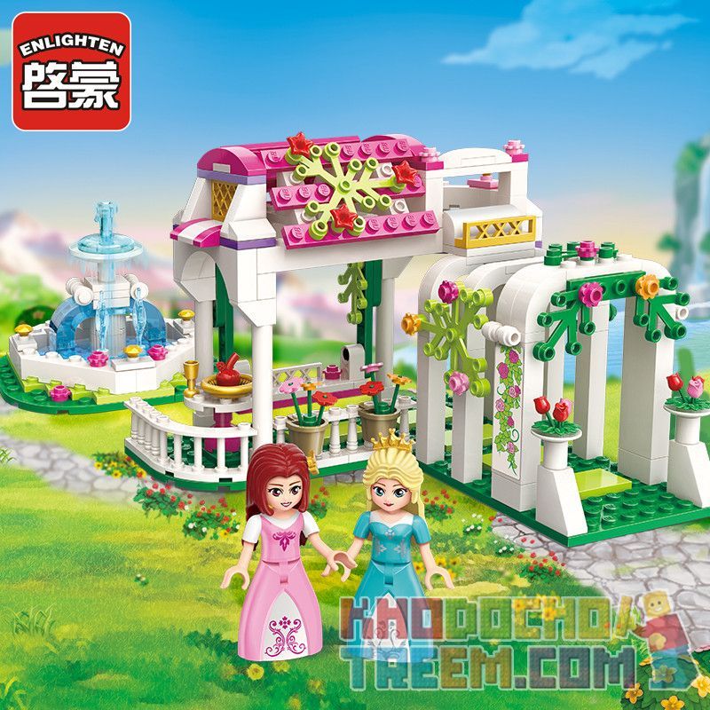 Enlighten 2602 Qman 2602 non  HOA HỒNG MƠ ƯỚC bộ đồ chơi xếp lắp ráp ghép mô hình Prinecess Leah PRINECESS LEAH ROSE CORRIDOR Công Chúa Leah 264 khối