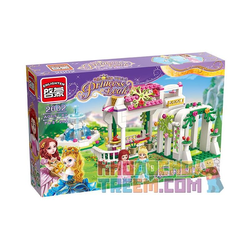 Enlighten 2602 Qman 2602 non  HOA HỒNG MƠ ƯỚC bộ đồ chơi xếp lắp ráp ghép mô hình Prinecess Leah PRINECESS LEAH ROSE CORRIDOR Công Chúa Leah 264 khối