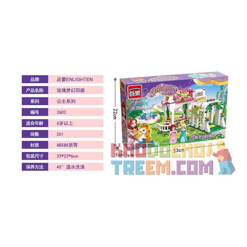 Enlighten 2602 Qman 2602 non  HOA HỒNG MƠ ƯỚC bộ đồ chơi xếp lắp ráp ghép mô hình Prinecess Leah PRINECESS LEAH ROSE CORRIDOR Công Chúa Leah 264 khối