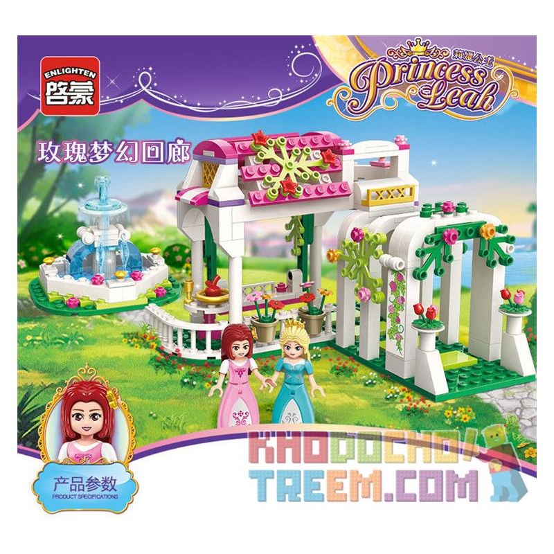Enlighten 2602 Qman 2602 non  HOA HỒNG MƠ ƯỚC bộ đồ chơi xếp lắp ráp ghép mô hình Prinecess Leah PRINECESS LEAH ROSE CORRIDOR Công Chúa Leah 264 khối