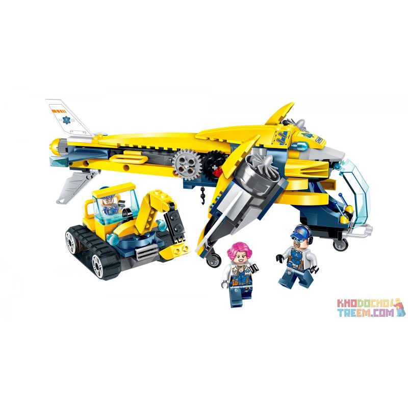 Enlighten 2408 Qman 2408 Xếp hình kiểu Lego KYANITE SQUAD Kyanite Squad Heavy-lift Aircraft Slim Squad Thunderbird Transporter Máy Bay Vận Tải Thunderbird 283 khối