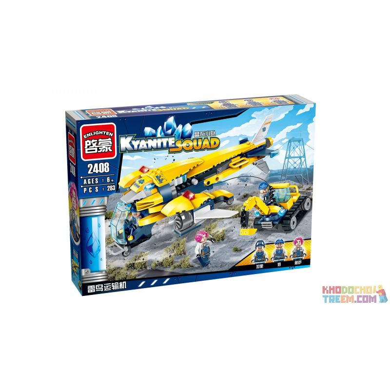 Enlighten 2408 Qman 2408 non  MÁY BAY VẬN TẢI THUNDERBIRD bộ đồ chơi xếp lắp ráp ghép mô hình Kyanite Squad KYANITE SQUAD HEAVY-LIFT AIRCRAFT Đội Khai Khoáng 283 khối