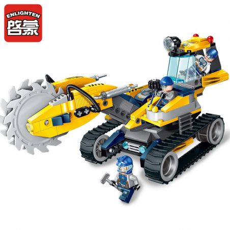 Enlighten 2405 Qman 2405 non  BÁNH XE NỔ bộ đồ chơi xếp lắp ráp ghép mô hình Kyanite Squad KYANITE SQUAD ROCK GRINDER Đội Khai Khoáng 279 khối