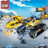Enlighten 2405 Qman 2405 non  BÁNH XE NỔ bộ đồ chơi xếp lắp ráp ghép mô hình Kyanite Squad KYANITE SQUAD ROCK GRINDER Đội Khai Khoáng 279 khối