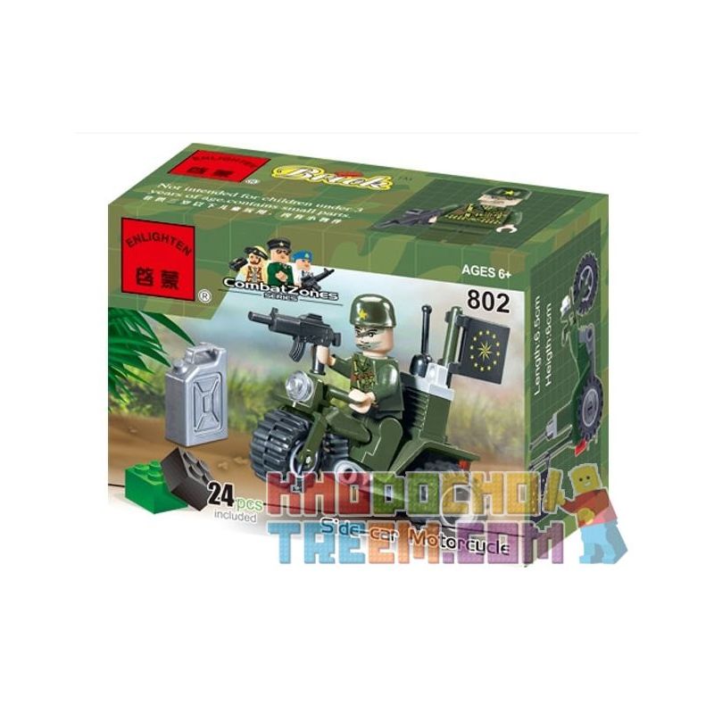 Enlighten 802 Qman 802 KEEPPLEY 802 Xếp hình kiểu Lego MILITARY ARMY CombatZones Side-car Motorcycle Tricycle Xe Ba Bánh 24 khối Enlighten 802 Qman 802 KEEPPLEY 802 Xếp hình kiểu Lego MILITARY ARMY CombatZones Side-car Motorcycle Tricycle Xe Ba Bánh 24 khối