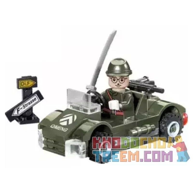 Enlighten 803 Qman 803 Xếp hình kiểu Lego MILITARY ARMY CombatZones Small Military Small Military Vehicle Xe Quân Sự Nhỏ 51 khối