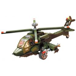 Enlighten 818 Qman 818 non  MÁY BAY TRỰC THĂNG bộ đồ chơi xếp lắp ráp ghép mô hình Military Army COMBATZONES HELICOPTER Quân Sự Bộ Đội 275 khối