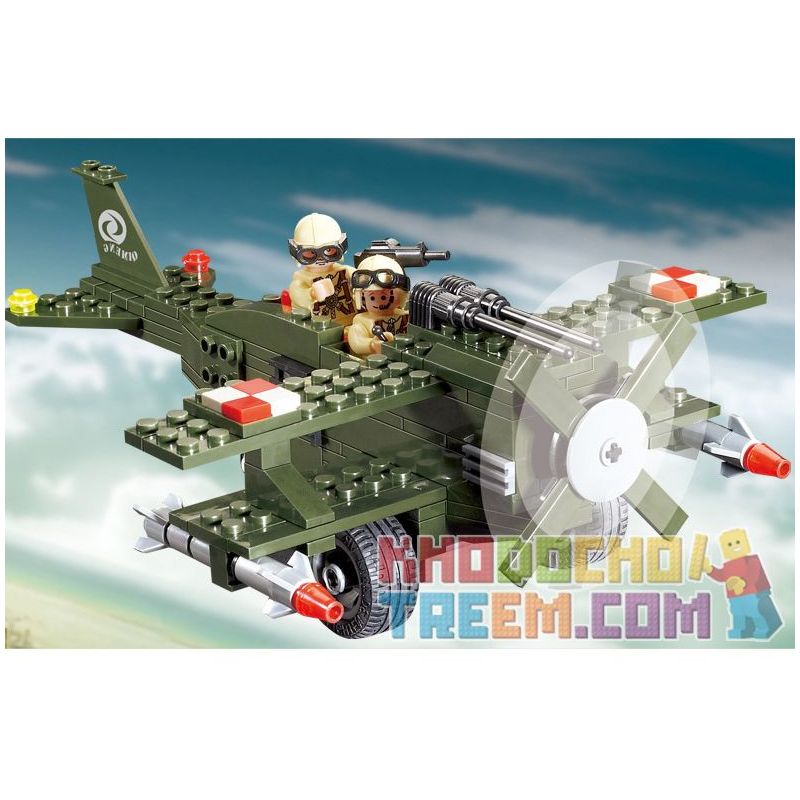 Enlighten 818 Qman 818 non  MÁY BAY TRỰC THĂNG bộ đồ chơi xếp lắp ráp ghép mô hình Military Army COMBATZONES HELICOPTER Quân Sự Bộ Đội 275 khối