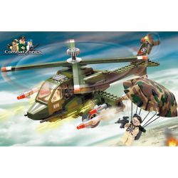 Enlighten 818 Qman 818 Xếp hình kiểu Lego MILITARY ARMY CombatZones Helicopter Máy Bay Trực Thăng 275 khối