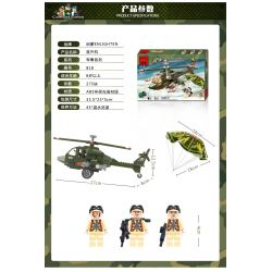 Enlighten 818 Qman 818 Xếp hình kiểu Lego MILITARY ARMY CombatZones Helicopter Máy Bay Trực Thăng 275 khối