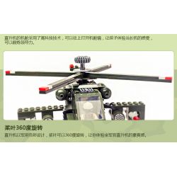 Enlighten 818 Qman 818 non  MÁY BAY TRỰC THĂNG bộ đồ chơi xếp lắp ráp ghép mô hình Military Army COMBATZONES HELICOPTER Quân Sự Bộ Đội 275 khối