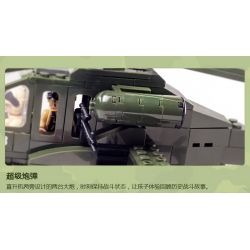 Enlighten 818 Qman 818 non  MÁY BAY TRỰC THĂNG bộ đồ chơi xếp lắp ráp ghép mô hình Military Army COMBATZONES HELICOPTER Quân Sự Bộ Đội 275 khối