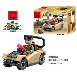 Enlighten 824 Qman 824 Xếp hình kiểu Lego MILITARY ARMY CombatZones Officer Car Military Officer Car Xe Cán Bộ 33 khối